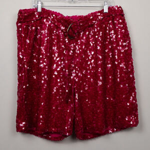 Eloquii sequin belted pink shorts-16